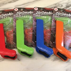 ZipSealer- The Original Zipper Lock Bag Sealer. The Easiest & Fastest Way To Seal Zipper Lock & Zip Top Bags. Patented. (Red)