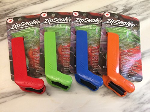 ZipSealer- The Original Zipper Lock Bag Sealer. The Easiest & Fastest Way To Seal Zipper Lock & Zip Top Bags. Patented. (Red)