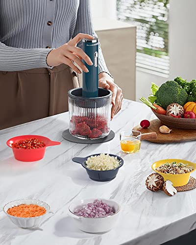 Cordless Food Chopper Electric, AYOTEE Portable Food Processor With USB Charging, Multi Speed Adjustable 2 Blades, 500Ml Bowl & 3 * 100Ml Bowl, Food Blender Suitable For Meat, Veggie, Nuts, Baby Food