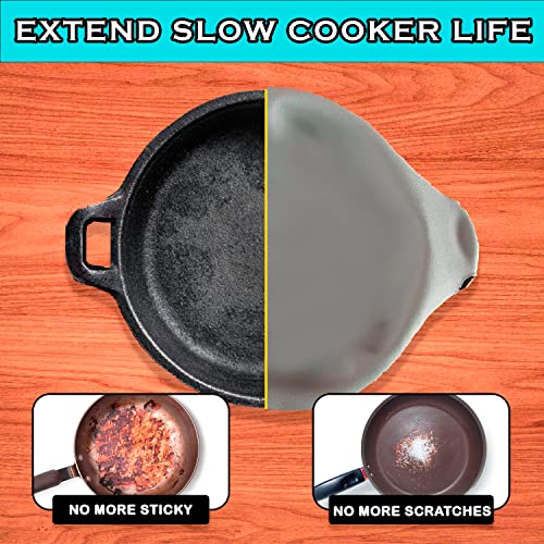 3 Pack Silicone Crock Pot Liner – Dishwasher Safe and Leak proof Silicone Crock Pot Liner Reusable – Perfect Thickened Silicone Slow Cooker Liner for 6 to 8 Quarters