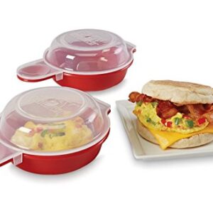 Easy Eggwich Microwave Eggs 'n Muffin Breakfast Pan- Set Of 2
