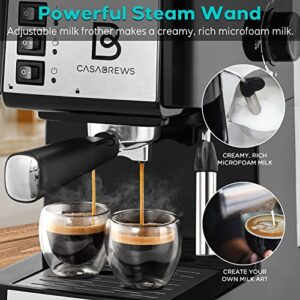 20 Bar Espresso Machine, Compact Espresso Maker with Milk Frother Wand, Professional Espresso Coffee Machine and Cappuccino Machine With 50 Oz Removable Water Tank for Cappuccino, Latte and Barista