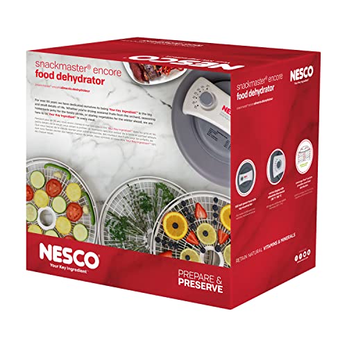 Nesco FD-61 Snackmaster Encore Food Dehydrator for Great Jerky and Snacks, 4 Trays, Gray