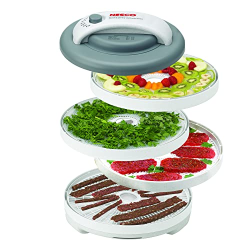 Nesco FD-61 Snackmaster Encore Food Dehydrator for Great Jerky and Snacks, 4 Trays, Gray