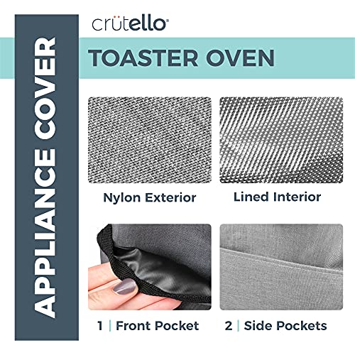 Crutello 6 Slice Toaster Oven Cover with Storage Pockets - Small Appliance Dust Covers