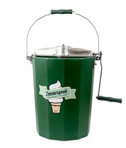 premium 6 qt. - immergood stainless steel ice cream maker - hand crank