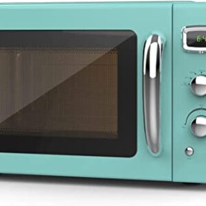 SIMOE Retro Countertop Microwave Oven, 0.9 cu.ft. 900 W Compact Micro-wave Oven with LCD display and 5 Micro Power