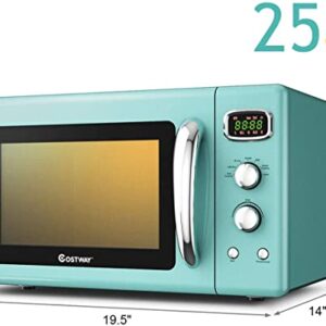 SIMOE Retro Countertop Microwave Oven, 0.9 cu.ft. 900 W Compact Micro-wave Oven with LCD display and 5 Micro Power