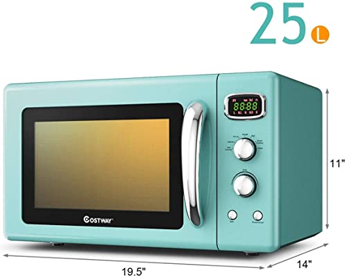 SIMOE Retro Countertop Microwave Oven, 0.9 cu.ft. 900 W Compact Micro-wave Oven with LCD display and 5 Micro Power