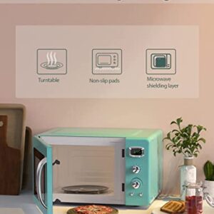 SIMOE Retro Countertop Microwave Oven, 0.9 cu.ft. 900 W Compact Micro-wave Oven with LCD display and 5 Micro Power