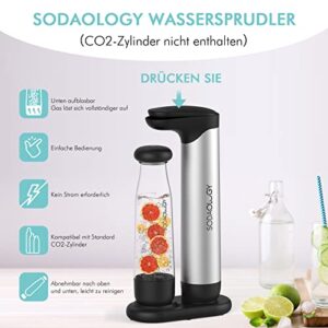 Sodaology Sparkling Water Maker with Two 1L BPA-Free Reusable Carbonating Bottles (CO2 Cylinder Not Included)