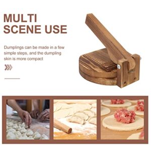 DOITOOL Wood Tortilla Press, Dumpling Skin Maker Presser Traditional Wood Dough Presser Tortilla Sope Maker, Heavy Duty Corn Tortilla Machine, 6.5"x 5.9"