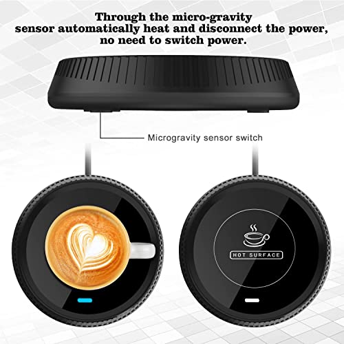 Hot Coffee Warmer Mug Heater: Electric Smart Beverage Cup Warmer Plate with Automatic Switch Gravity Sensor for Desk