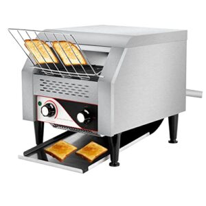 conveyor commercial toaster, electric stainless steel toaster 300 pcs/h 2.2kw countertop toaster heavy duty 100% 304 foodgrade silver bread toaster for home restaurants bakery use