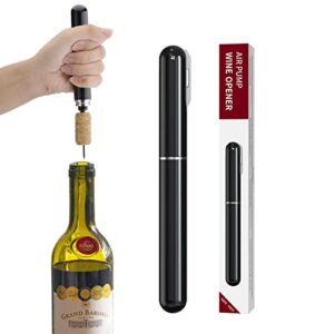 2-in-1 air pressure wine opener with foil cutter wine bottle opener easy-open air pump wine opener portable travel wine corkscrew handheld wine cork remover, best gifts for wine lovers