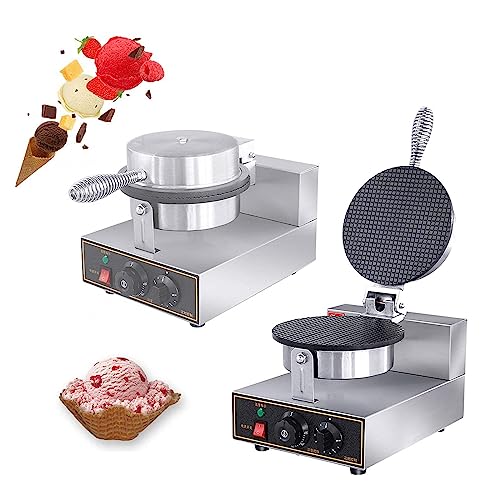 Electric Ice Cream Cone Waffle Maker Machine 1200W Stainless Steel Nonstick Surface for Commercial Home Use (Electric Ice Cream Cone Waffle Maker Machine)