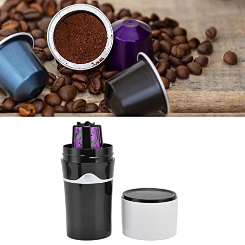 Portable Coffee Maker,K Cup Coffee Machine, Single Serve Drip Coffee Maker,360 Degree Side Leakage Prevention, Manual Drip Coffee Maker for Travel Camping Office Home Use(Black and white)