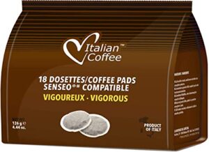 italian coffee pads compatible with senseo (vigorous, 180 pads)