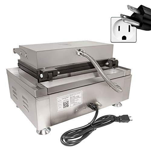 GorillaRock Corn Dog Waffle Maker for Commercial Use | 6 Hotdog Waffles on a Stick | Stainless Steel | 110V