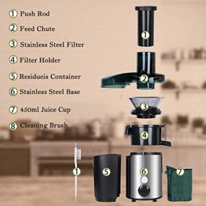 LafingKiz Juicer, 800W Centrifugal Juicer Extractor with Extra Large 3" Feed Chute, 2 Speeds, Easy to Clean, Electric Juicer for Whole Fruits and Vegetables, BPA-Free