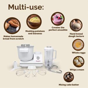 WONDERMILL -Complete Bread Dough Mixer Machine with Dough Hook -Bread Kneader and Dough Maker - Dough Kneading Machine Mixers Kitchen Electric Stand Mixer -Upgraded Wondermix Revolution Kitchen Mixer