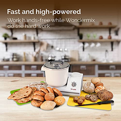 WONDERMILL -Complete Bread Dough Mixer Machine with Dough Hook -Bread Kneader and Dough Maker - Dough Kneading Machine Mixers Kitchen Electric Stand Mixer -Upgraded Wondermix Revolution Kitchen Mixer