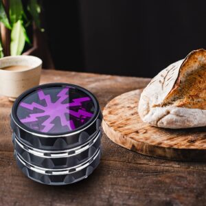 YeJeansion Premium 2.5" Aluminium Grinder, With Black and Purple Lid, Portable and Easy to clean.