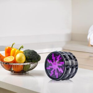 YeJeansion Premium 2.5" Aluminium Grinder, With Black and Purple Lid, Portable and Easy to clean.