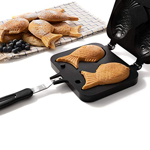 Taiyaki Pan - Fish Shaped Waffle Cake Maker - Comes with Silicone Oil Brush - by KUHA