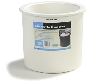 carlisle foodservice products coldmaster plastic ice cream server and lid, 3 gallon, white
