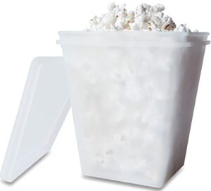 microwave air popper | bpa free premium european grade clear platinum silicone popcorn maker | replaces microwave popcorn bags | enjoy air popped popcorn - no oil needed | by cestari (2 quarts)