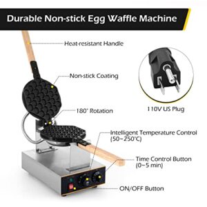 Dyna-Living Bubble Waffle Maker 1400W Commercial Bubble Waffle Maker Machine Non-stick Egg Waffle Maker Electric Bubble Waffle Baker for Home Use