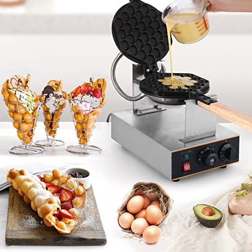 Dyna-Living Bubble Waffle Maker 1400W Commercial Bubble Waffle Maker Machine Non-stick Egg Waffle Maker Electric Bubble Waffle Baker for Home Use