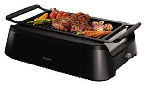 philips smoke-less infrared grill newest model hd6372/94 avance collection with both nonstick cast-aluminum bbq grid and stainless steel wire grids