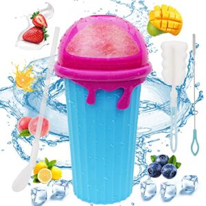 ludou slushy maker cup 500ml - slush cup frozen magic smoothies maker for home ice cream milk shake with straw spoon