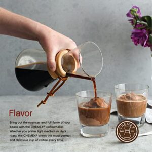 Chemex Pour-Over Glass Coffeemaker - Hand Blown Series - 3-Cup - Exclusive Packaging