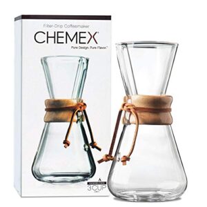 Chemex Pour-Over Glass Coffeemaker - Hand Blown Series - 3-Cup - Exclusive Packaging