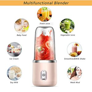 Portable Blender - Mini Blender - GLHDDL Handheld Blender Sport - Small Blender For Milkshakes And Smoothies - Excellent Blending Power - Ldeal For Travel, Home And Office (Single Cup, Pink)