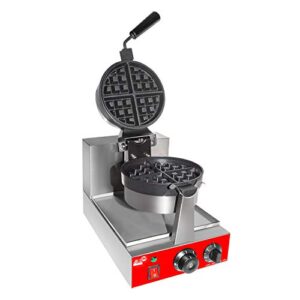 ALDKitchen Waffle Maker Belgian Commercial | Waffle Iron with 360° Rotating Mechanism | Stainless Steel | 110V