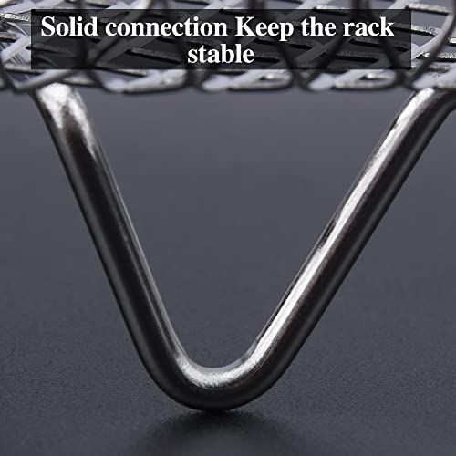 8" Air Fryer Rack for Air Fryer, Stainless Steel Three-Layer Air Flow Rack with Rus-tproof Oil Brush Food Clip,Air Fryer Accessories Fit All 5.8QT - 6QT Air Fryer(Silver)