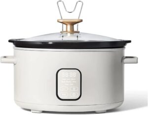 touchscreen slow cooker, kitchenware by drew barrymore 6qt programmable cooker with touch-activated display (white icing)