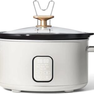 Touchscreen Slow Cooker, Kitchenware by Drew Barrymore 6QT Programmable Cooker with Touch-Activated Display (White Icing)