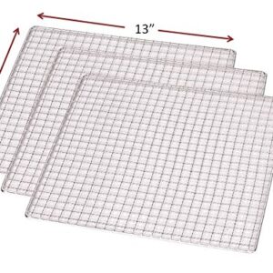 3-PACK Stainless Steel 12 x 13 Dehydrator Drying Trays Fits Samson SB106 and SB109 Dehydrators Also fits Magic Mill, Aroma, Ivation, Chefman & Others