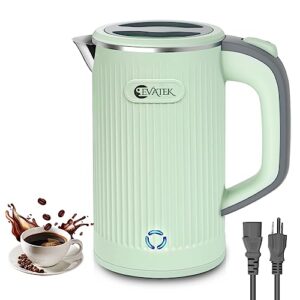 evatek small electric kettle, 600w mini portable tea kettle, travel stainless steel interior hot water boiler, auto shut-off & no base, gift for camping, office, student dormitory