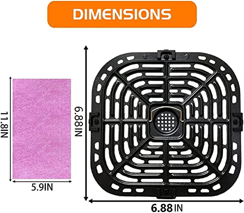 Air Fryer Grill Pan for Instants Vortex 2QT Mini Air Fryer Oven, Premium Air Fryer Grill Crisper Plate, Air Fryer Grate Grid with Rubber Tabs for Instants 2QT Air Fryer, Nonstick, Dishwasher Safe