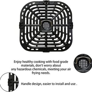 Air Fryer Grill Pan for Instants Vortex 2QT Mini Air Fryer Oven, Premium Air Fryer Grill Crisper Plate, Air Fryer Grate Grid with Rubber Tabs for Instants 2QT Air Fryer, Nonstick, Dishwasher Safe