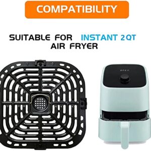 Air Fryer Grill Pan for Instants Vortex 2QT Mini Air Fryer Oven, Premium Air Fryer Grill Crisper Plate, Air Fryer Grate Grid with Rubber Tabs for Instants 2QT Air Fryer, Nonstick, Dishwasher Safe