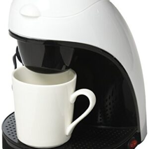 Brentwood TS-112W Coffee Maker with Ceramic Mug, Single Serve, White