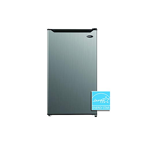 Danby DAR032B1SLM 3.2 Cu.Ft. Mini Fridge In Stainless Look - Free-Standing All Fridge For Bedroom, Living Room, Kitchen, Dorm