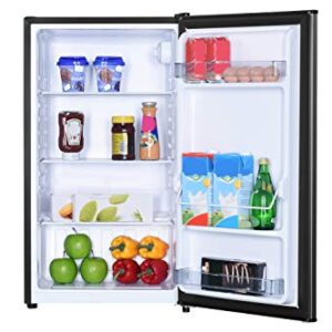 Danby DAR032B1SLM 3.2 Cu.Ft. Mini Fridge In Stainless Look - Free-Standing All Fridge For Bedroom, Living Room, Kitchen, Dorm